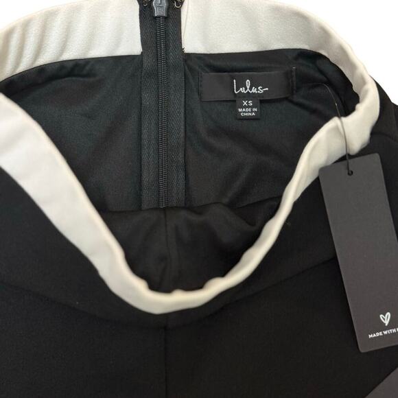 Lulus Instinctively Chic Black & White Wide-Leg Pants | Size XS | NWT - Picture 3 of 7